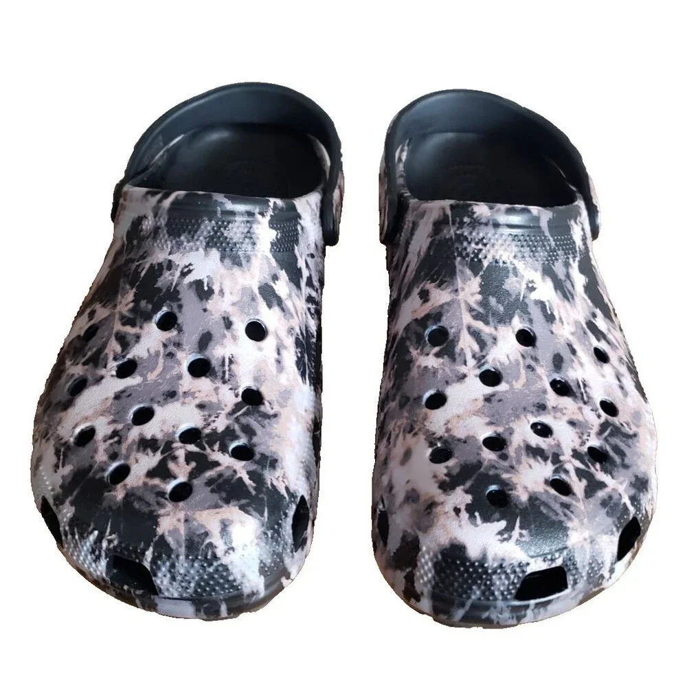 Crocs Classic Bleach Dye Slip On Mules Clogs Men's Size 12